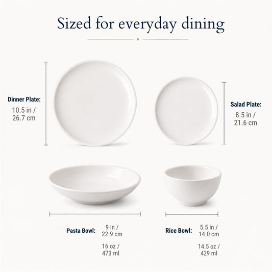 Villeroy & Boch Artesano Original 16 Piece Dinnerware Set, Creamy White