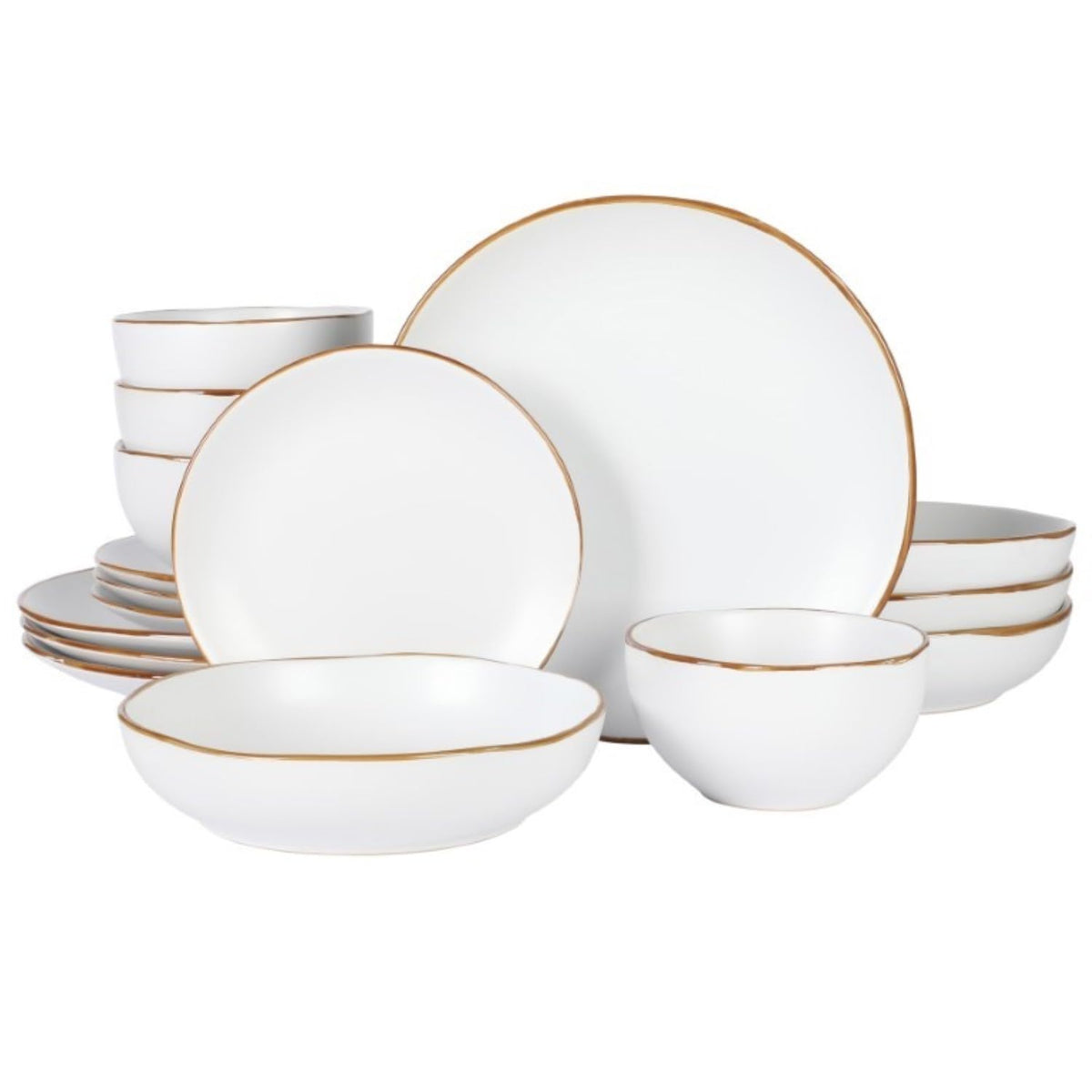 Gibson Home Hazeltine 16-Piece Navy Blue Stoneware Dinnerware Set – Plates and Bowls, Durable Ceramic Kitchen Dinner Set