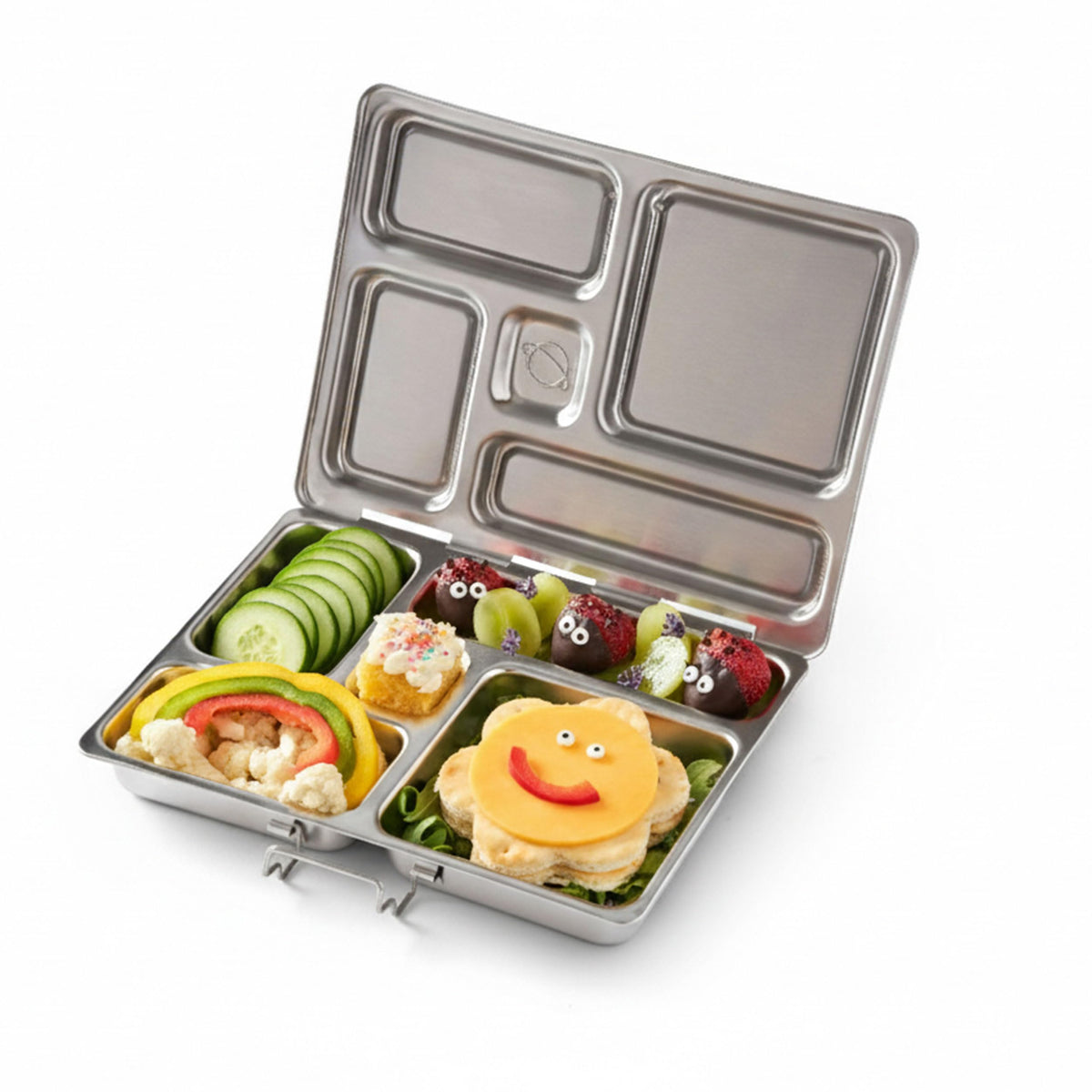 PlanetBox Launch Stainless Steel Lunchbox Replacement - Brushed Finish, Recycled Bento Box Container for Kids and Adults, Sustainable Lunch Box