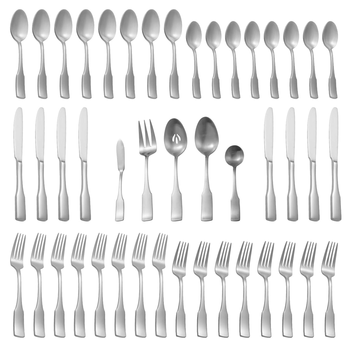 Alata Kate Champagne Gold Mirror 45-Piece Silverware With Utensil-Serving Set, Service for 8, Stainless Steel Flatware, Mirror Polished Cutlery, Dishwasher Safe
