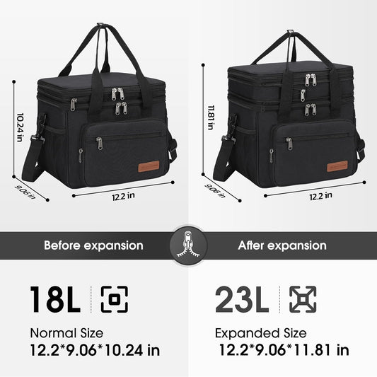 Maelstrom 23L Insulated Lunch Box, Expandable Double Deck Cooler Bag