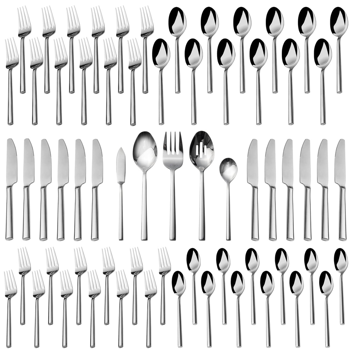 Alata Potter Champagne Gold 20-Piece Forged Silverware Set, Service for 4, Stainless Steel Flatware Set, Modern Design with Mirror Finish, Ideal for Home, Kitchen, Party, Camping