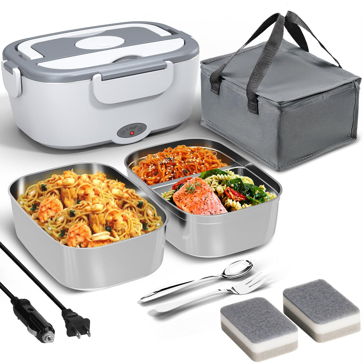 Electric Lunch Box for Adults, 15-30 Min Fast Heating Portable Food Warmer