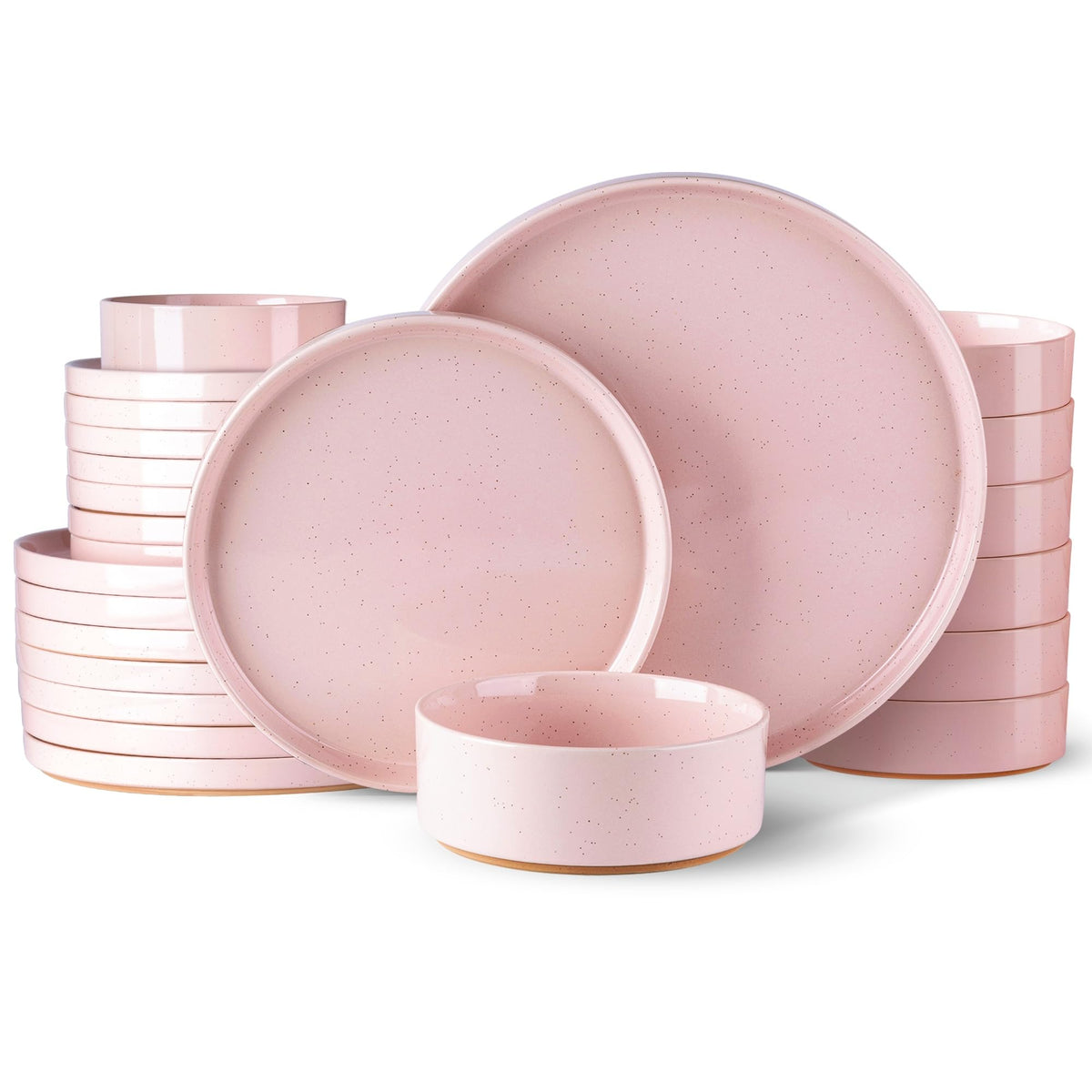 AmorArc Stoneware Dinnerware Sets for 4,12Pcs Plates and Bowls Set