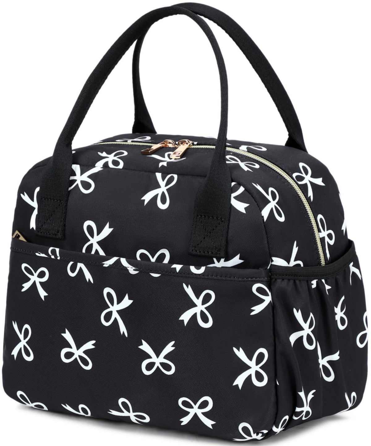 CAMTOP Lunch Box for Women Insulated Lunch Bag Lunchbox Cooler Thermal Leakproof Quilted Reusable Lunch Tote Bag for Work School Travel Picnic (Black)