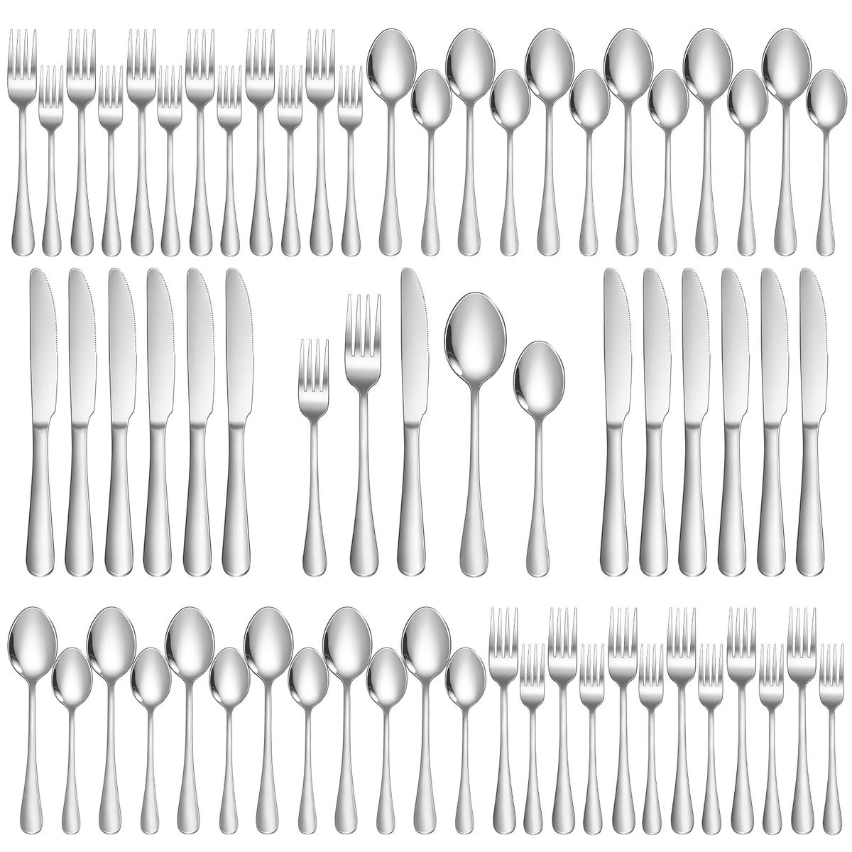 20-Piece Silverware Set for 4, Food Grade Stainless Steel Flatware Set, Mirror Polished Cutlery Utensil Set with Forks, Knives and Spoons, Dishwasher Safe for Home, Restaurant, Wedding and Party Use