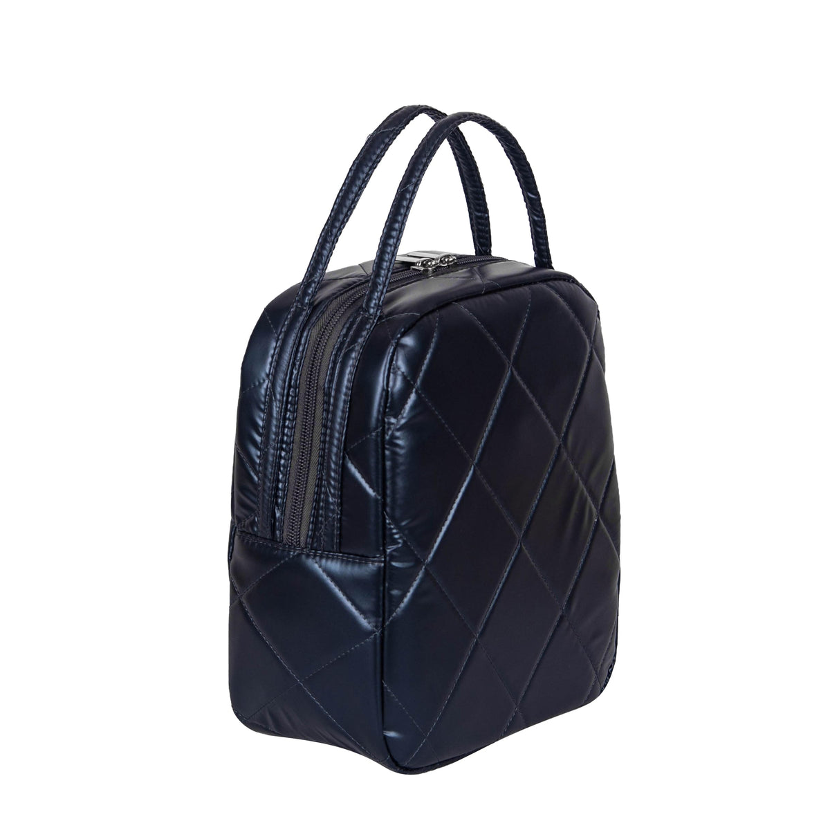 Machine Washable Women Quilted Fabric Insulated Reusable Cooler Lunch Bag Tote Adult Thermal Lunch Box Storage Bag for Work (Black)
