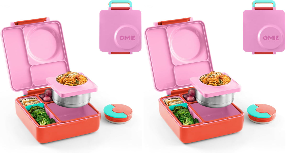 Omie OmieBox Kids Insulated Leakproof Bento Lunch Box with Food Jar (Meadow)