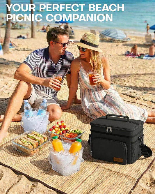 HOTOR Insulated Lunch Box Men Women Leak-Proof Cooler Lunch Bag 15L