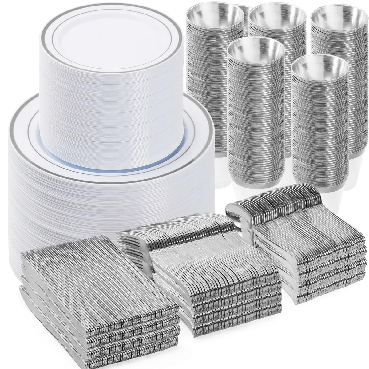 BESTVIP 600PCS Gold Dinnerware Set for 100 Guests,