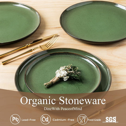 LeRatio Ceramic Dinnerware Sets for 4,12Pcs Porcelain Plates and Bowls Set