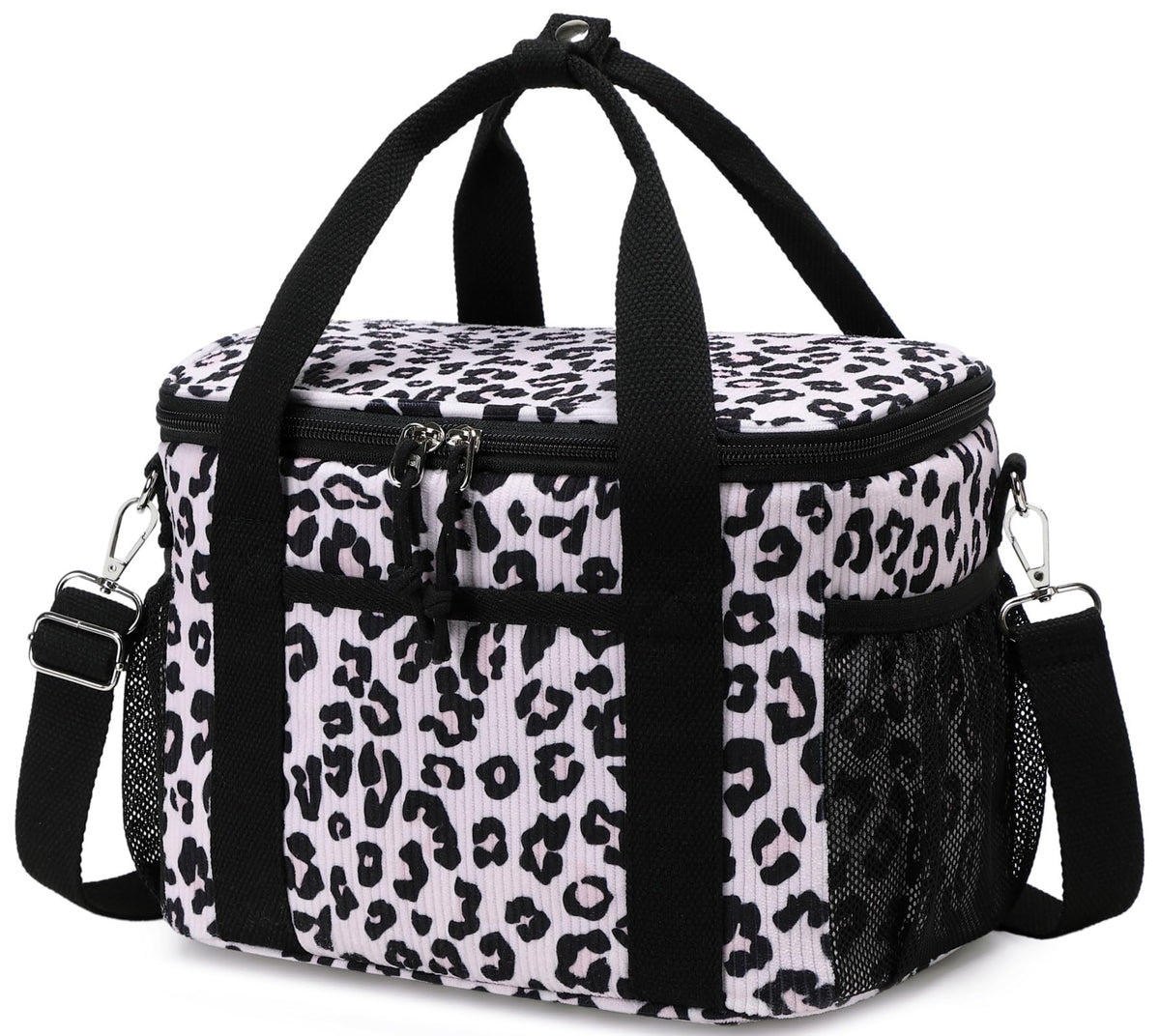 BTOOP Insulated Lunch Box for Women, Cute Leakproof Lunch Tote, Large Capacity Aesthetic Lunch Bag Girls with Shoulder Strap for Work, School, Picnic Pink Bow Floral