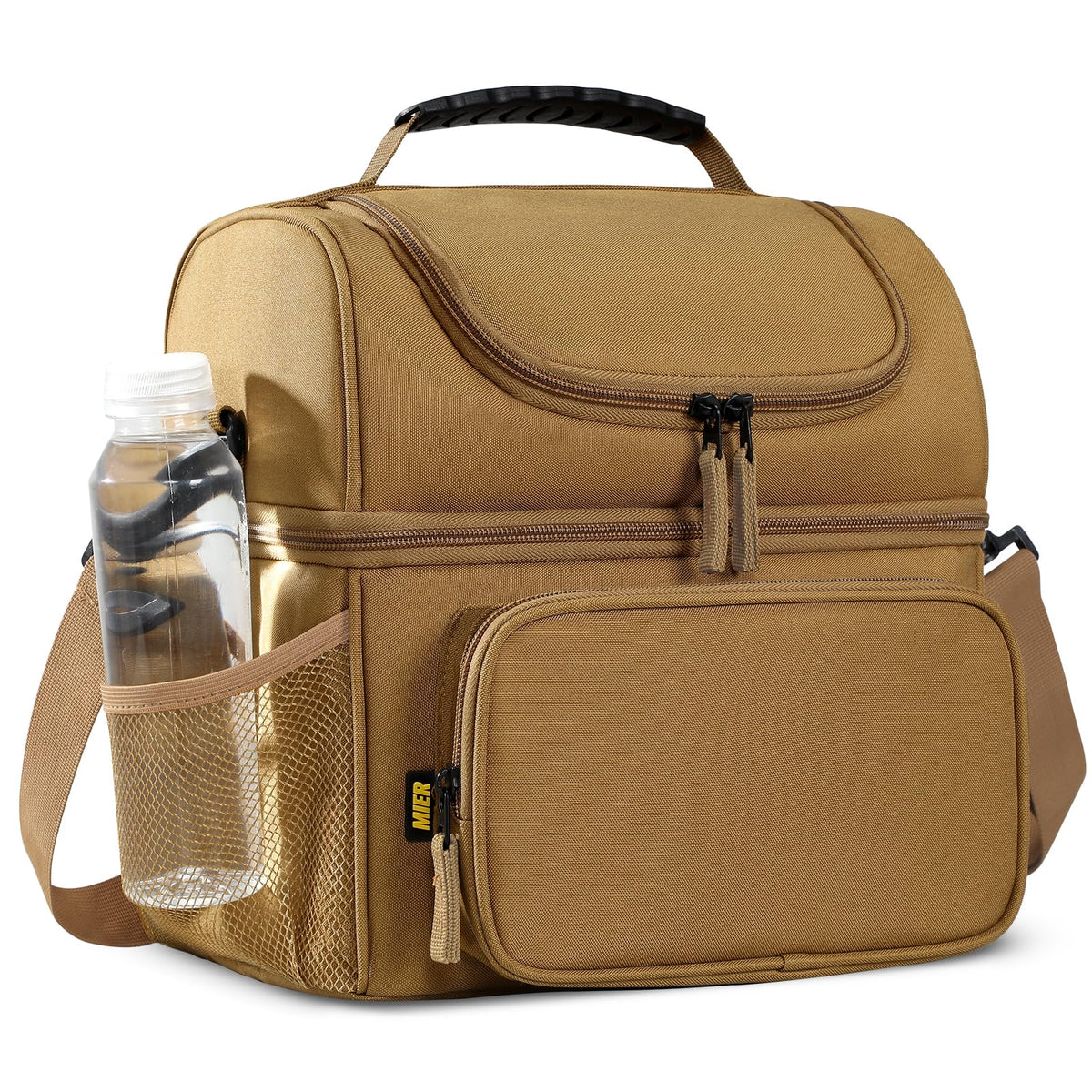 MIER Men's Insulated Lunch Box Large Lunch Bag Cooler for Outdoor Dark Gray