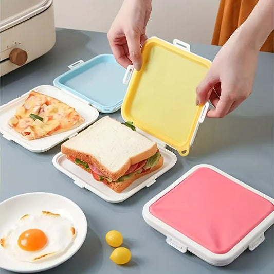 1Pc BPA-Free Food Grade Plastic Reusable Bento Container - Leak-Proof Stackable Shape Travel Lunchbox, Camp Kitchen Food Storage for School, Picnic