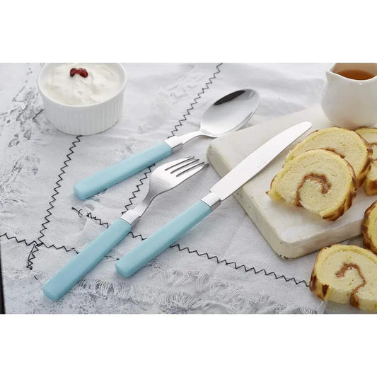 Silverware Set Stainless Steel Colorful Tableware Kitchen Flatware Set Utensils, Includes Dinner , Forks, Spoons & Dessert Spoons (Turquoise, 16 count)