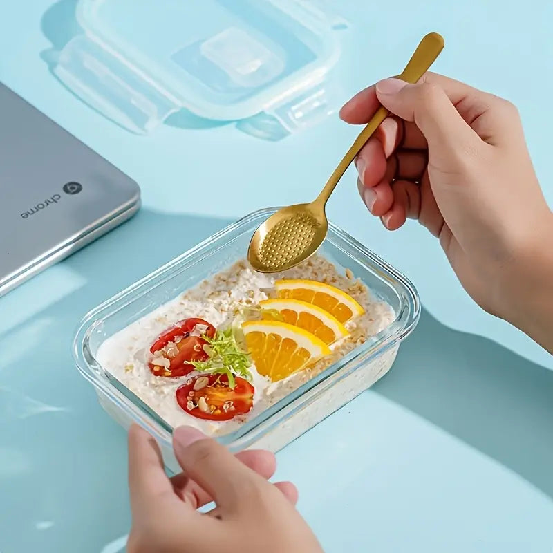 4 Pack Microwave Safe Glass Food Containers Food Storage Reusable Leakproof Lunch Boxes for Office Home School Camping Picnic Meal Prep Glass Containers