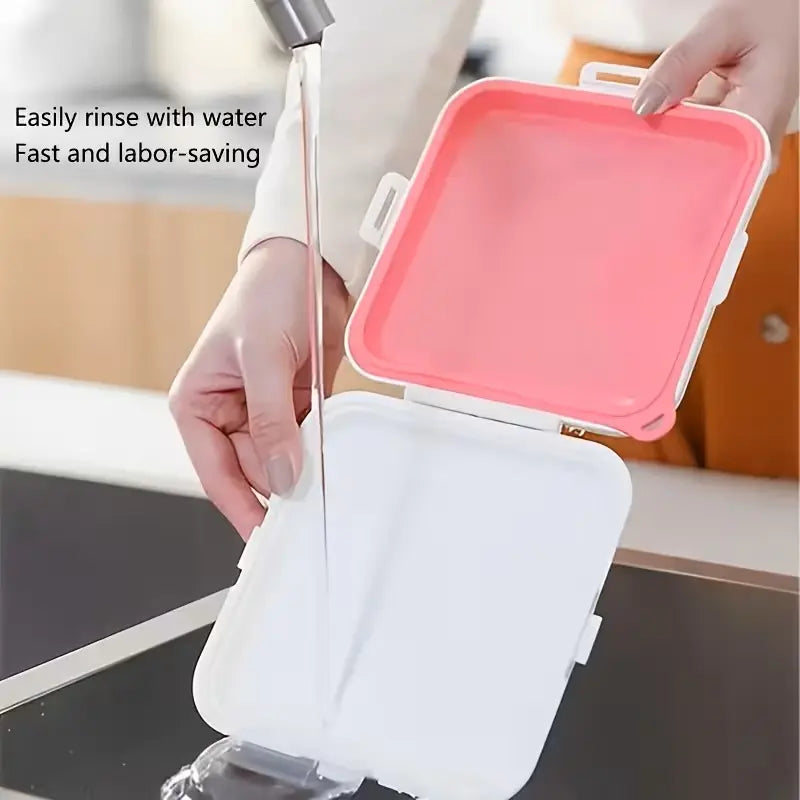 1Pc BPA-Free Food Grade Plastic Reusable Bento Container - Leak-Proof Stackable Shape Travel Lunchbox, Camp Kitchen Food Storage for School, Picnic