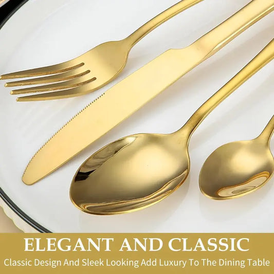 24PCS Hanging Flatware Set, Stainless Steel Utensils Set with Stand,Eating Tableware Set Include Fork Knife Spoon Set,Cutlery Set Service for 6, Dishwasher Safe