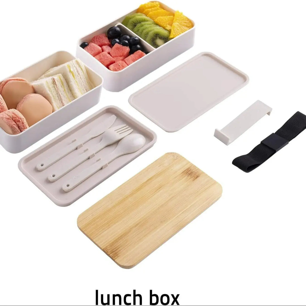 Double-Layer Japanese Leakproof Lunch Box Set, Includes Insulated Food Bag, Large-Capacity Compartment, Microwave Safe Plastic Container, Lunch Box With Containers