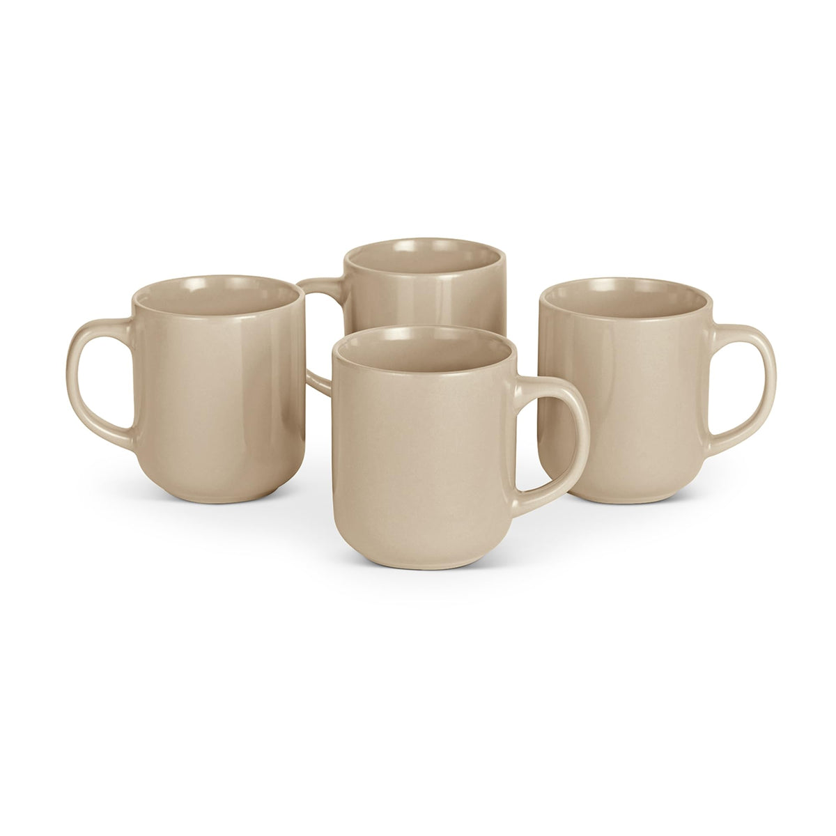 Amazon Basics Glazed Stoneware Dinnerware, 12-Piece Set, 4 Full Place Settings, Microwave and Dishwasher-Safe, Olive
