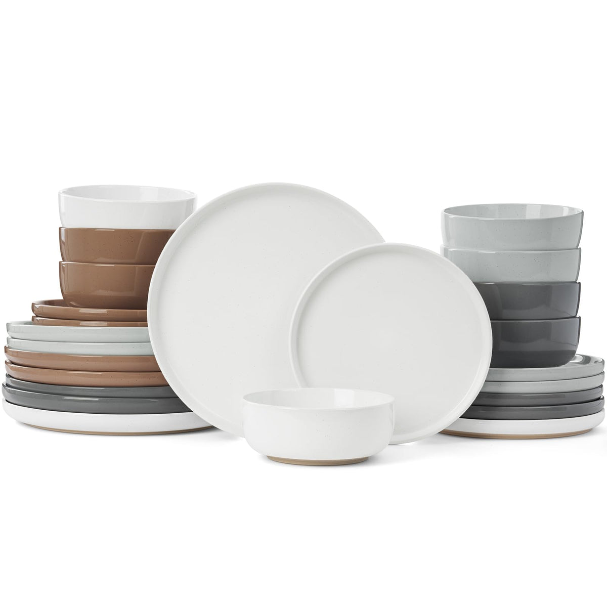 Famiware Milkyway 12-Piece Stoneware Dinnerware Set, White