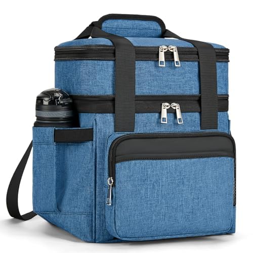 holuxer Lunch Bag & Lunch Box for Men Women - Large Double Deck Soft