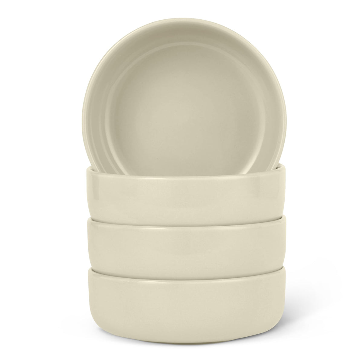 Amazon Basics Glazed Stoneware Dinnerware, 12-Piece Set, 4 Full Place Settings, Microwave and Dishwasher-Safe, Olive