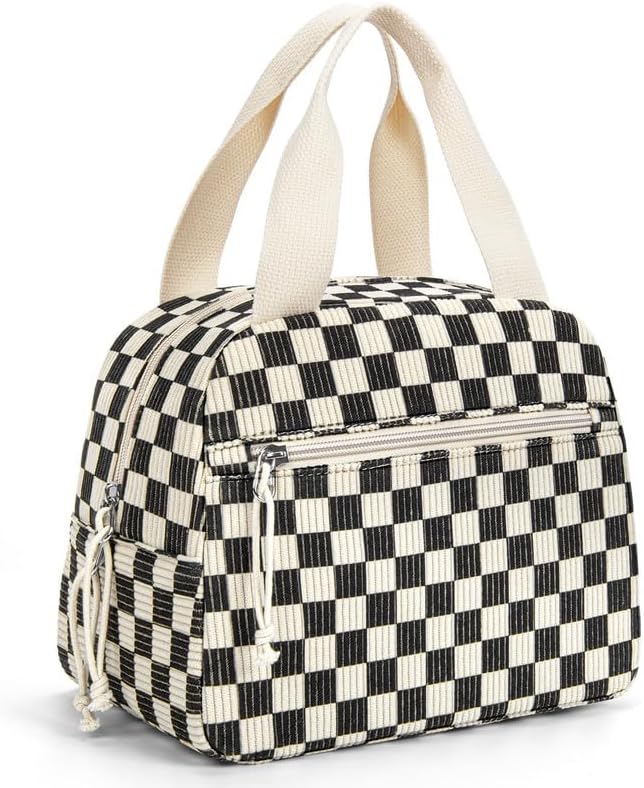 Lunch Bag for Women Men, Corduroy Small Insulated Lunch Box