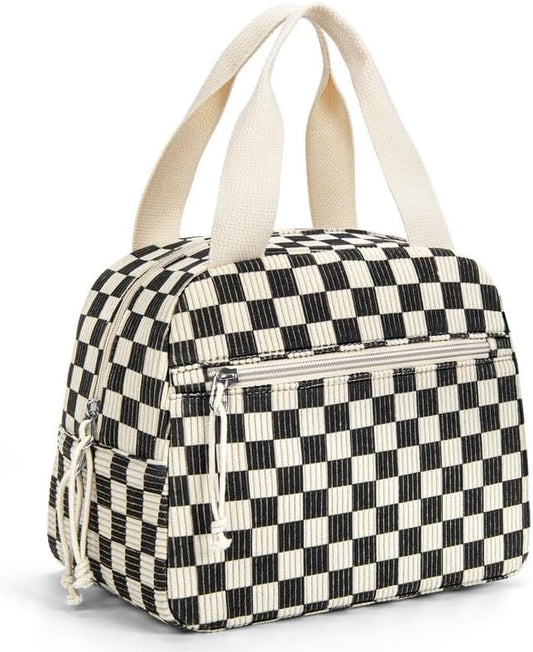 Lunch Bag for Women Men, Corduroy Small Insulated Lunch Box