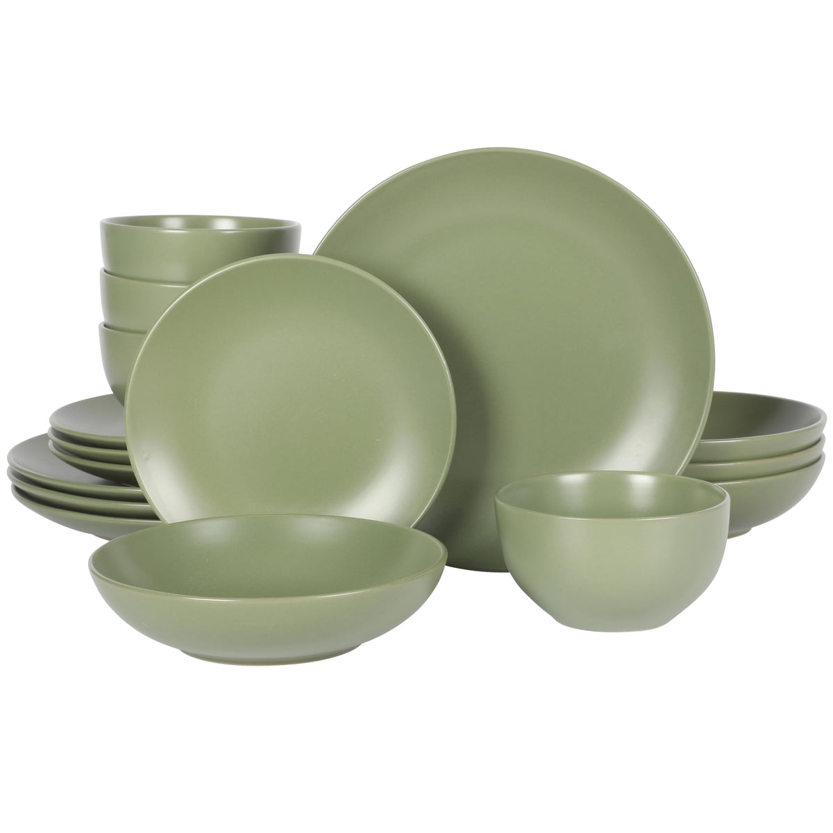 Gibson Home Hazeltine 16-Piece Navy Blue Stoneware Dinnerware Set – Plates and Bowls, Durable Ceramic Kitchen Dinner Set