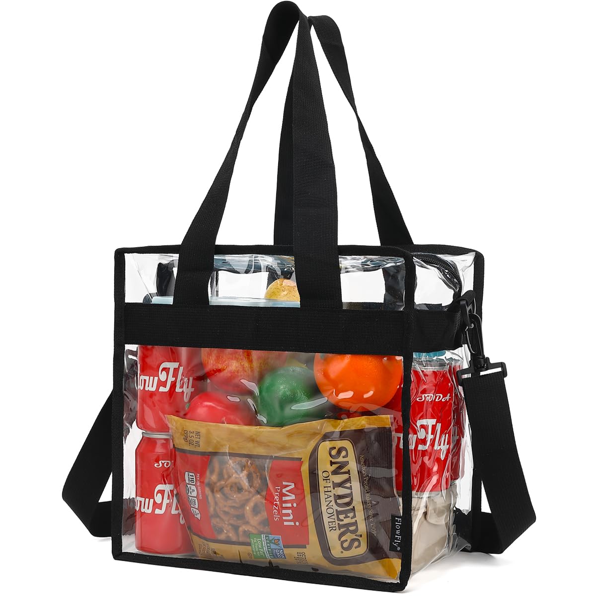 FlowFly Insulated Lunch Cooler Bag - Tote Bag Organizer for Women/Men, Black