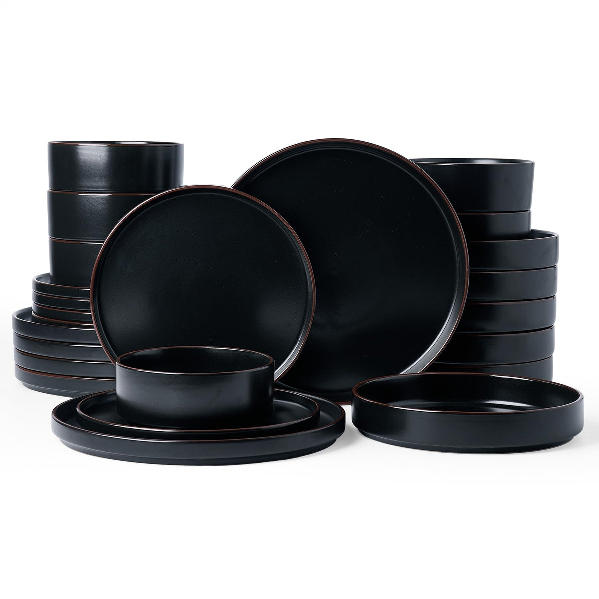 Famiware Nebula Ridge 12-Piece Stoneware Dinnerware Set, Multi-color