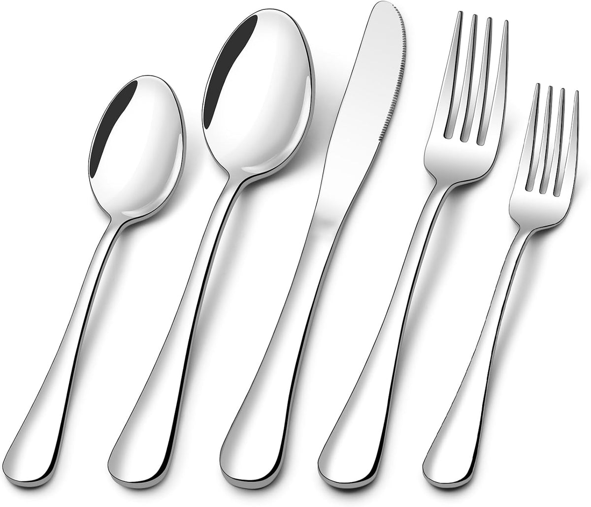 Compralo Silverware Set for 12, Stainless Steel 60 Piece Flatware Set