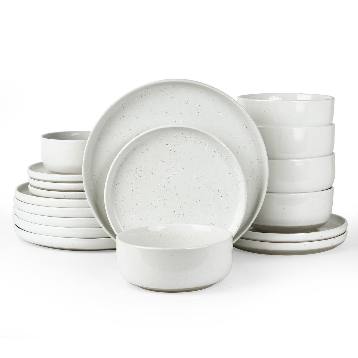 Famiware Milkyway 12-Piece Stoneware Dinnerware Set, White