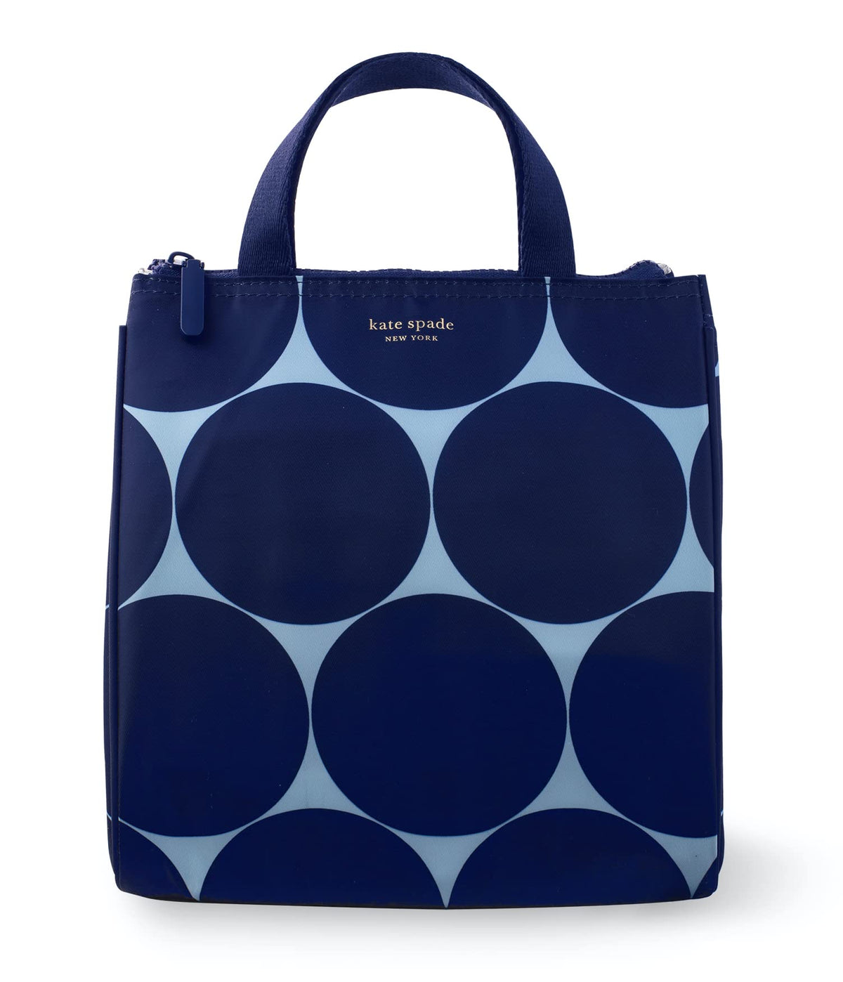 Kate Spade New York, Portable Soft Cooler Lunch Bag with Silver Insulated Interior Lining and Storage Pocket, Joy Dot