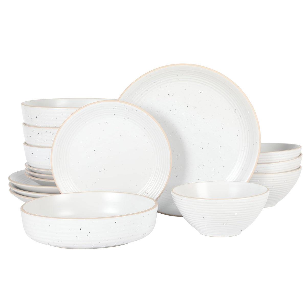Gibson Home Hazeltine 16-Piece Navy Blue Stoneware Dinnerware Set – Plates and Bowls, Durable Ceramic Kitchen Dinner Set