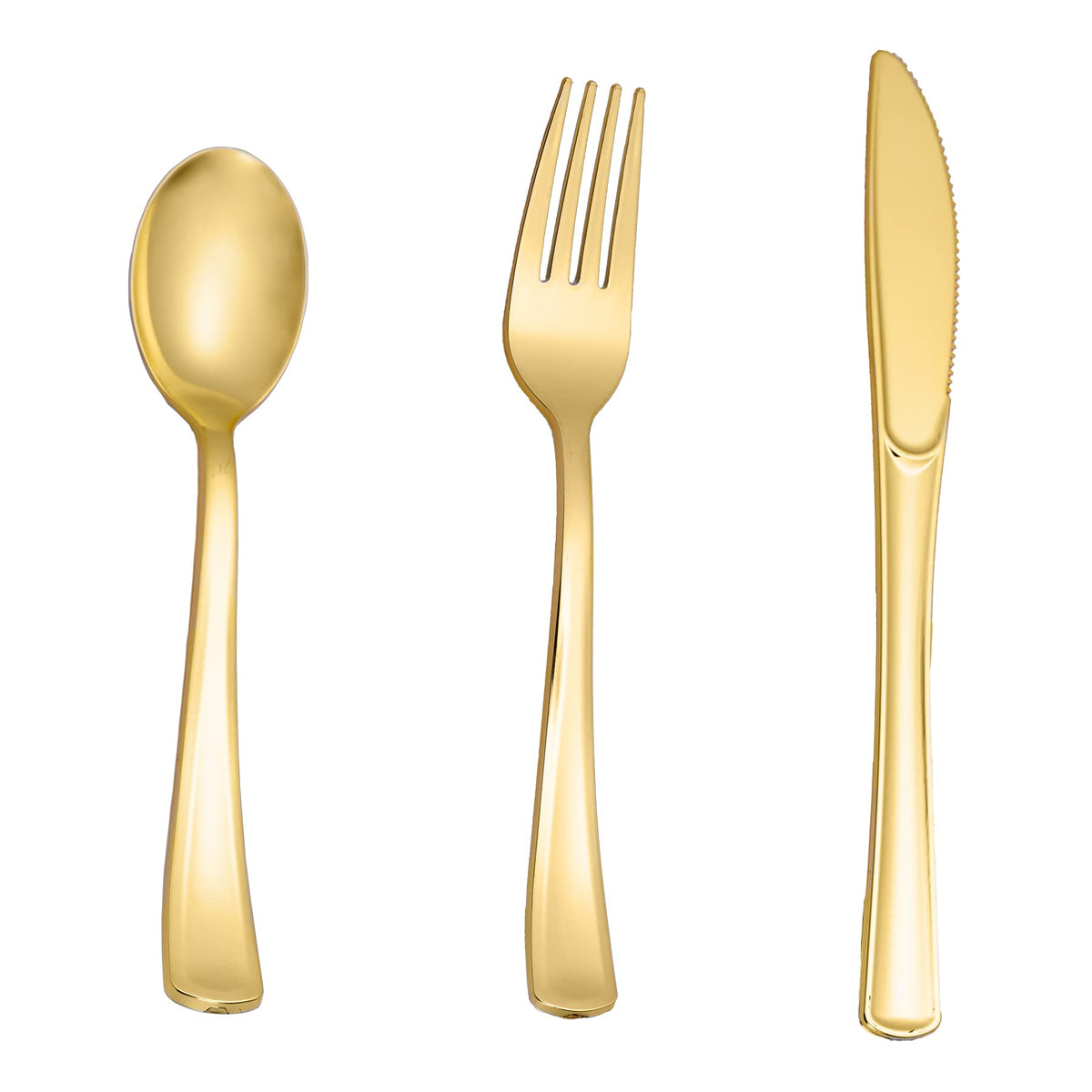 N9R 300PCS Gold Plastic Silverware, Disposable Plastic Cutlery/Utensils