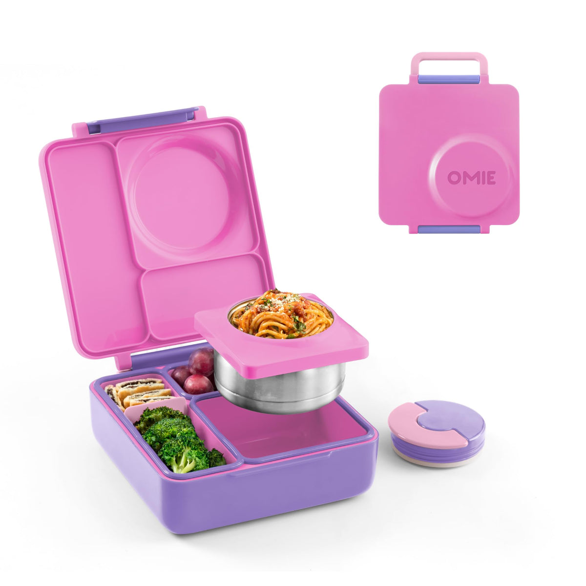 Omie OmieBox Kids Insulated Leakproof Bento Lunch Box with Food Jar (Meadow)