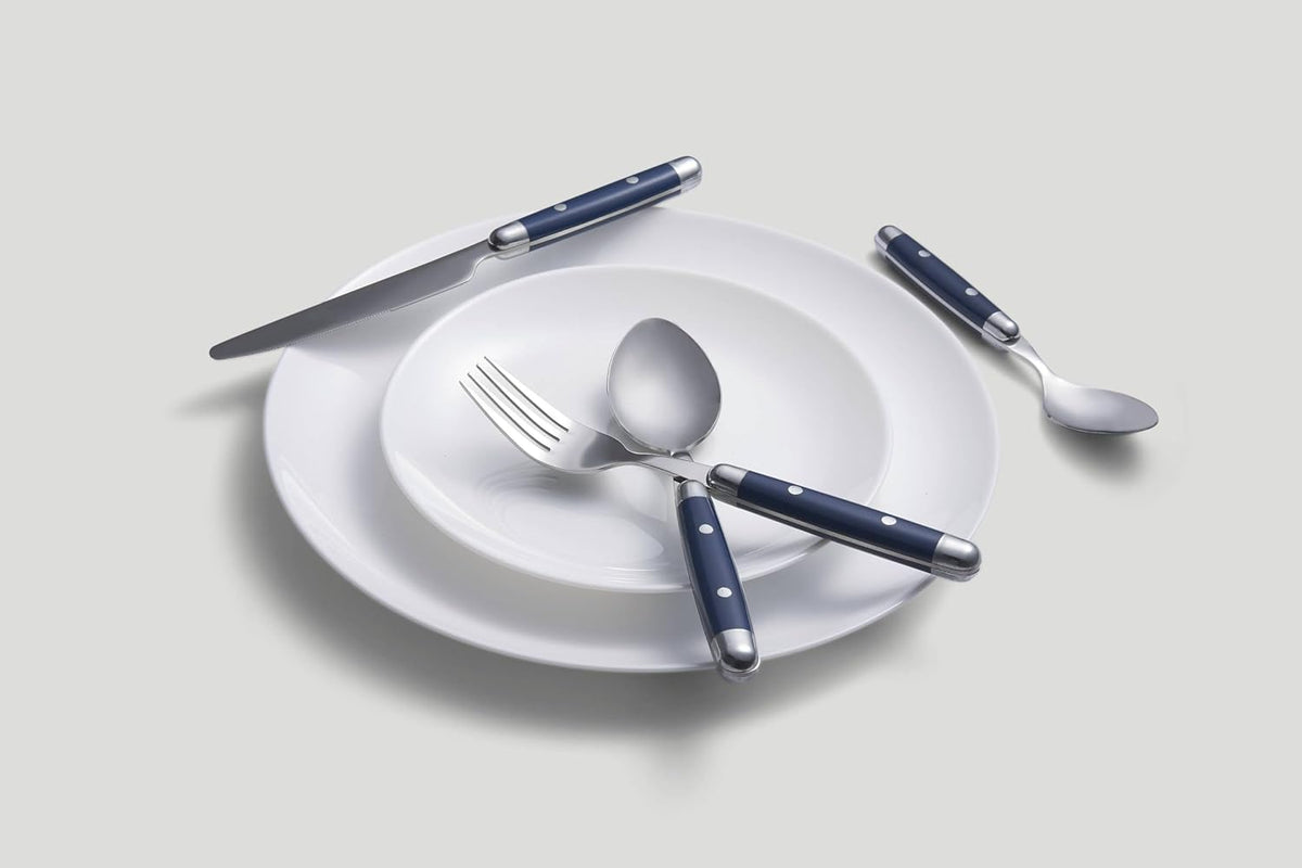 Cambridge Jubilee Blue 16-Piece 18/0 Silverware Set for 4, Flatware