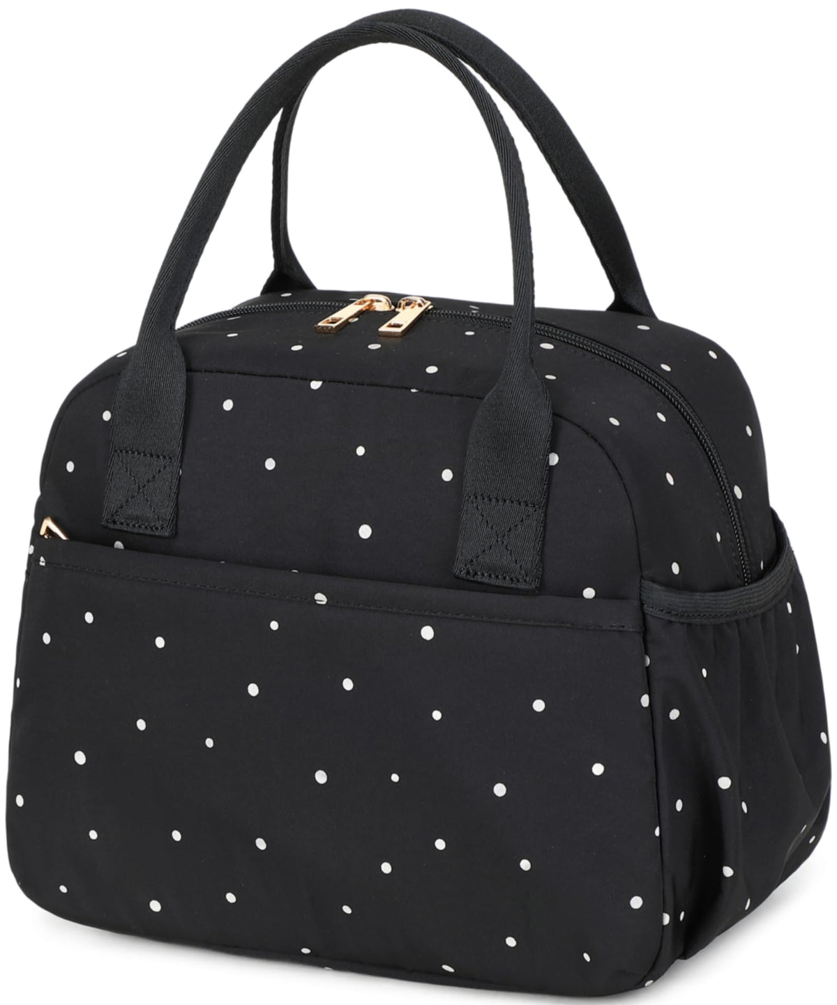 CAMTOP Lunch Box for Women Insulated Lunch Bag Lunchbox Cooler Thermal Leakproof Quilted Reusable Lunch Tote Bag for Work School Travel Picnic (Black)