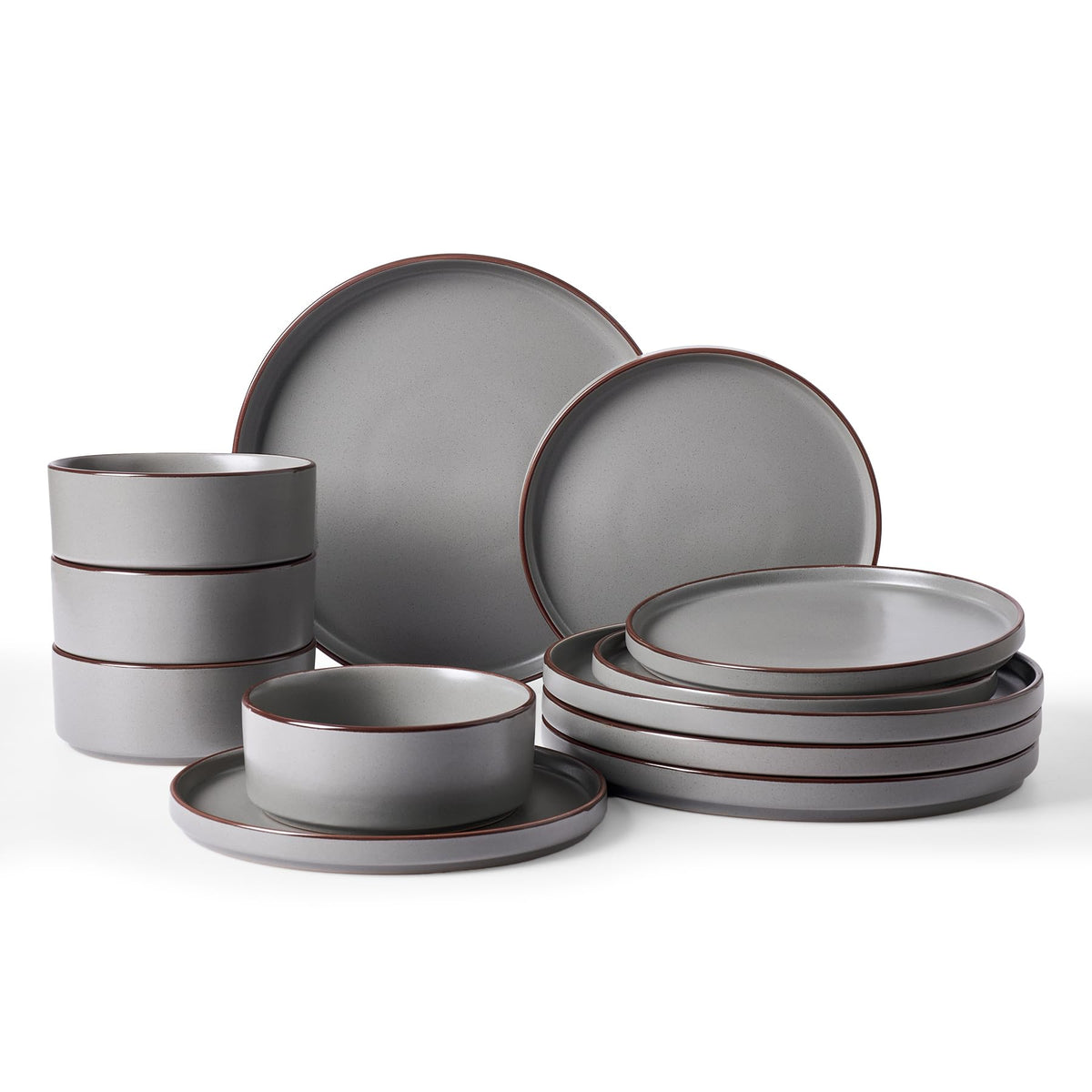 Famiware Nebula Ridge 12-Piece Stoneware Dinnerware Set, Multi-color