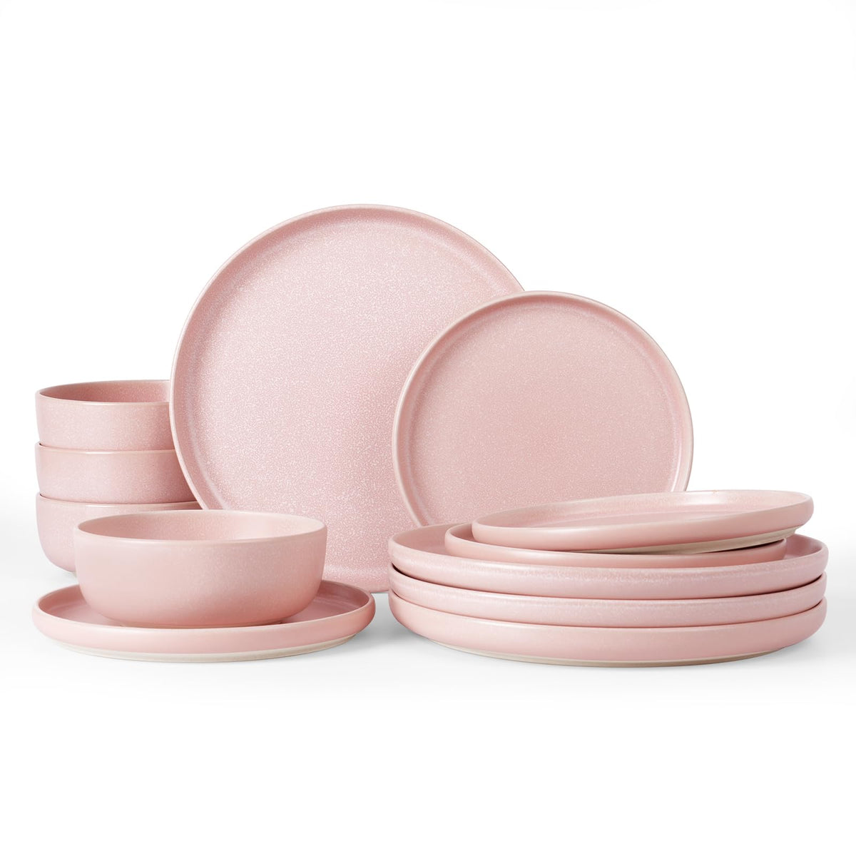 Famiware Milkyway 12-Piece Stoneware Dinnerware Set, White
