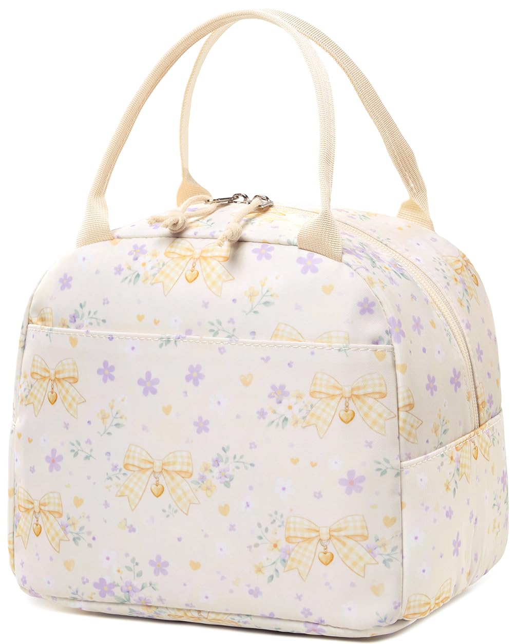 Bluboon Lunch Box for Women Cute Lunch Bag Reusable Insulated Lunch Bags Large Capacity Lunchbox Cooler for Work Picnic or Travel Gifts (A Sage Green White Stripes, 10 x 7.5 x 8 inches)