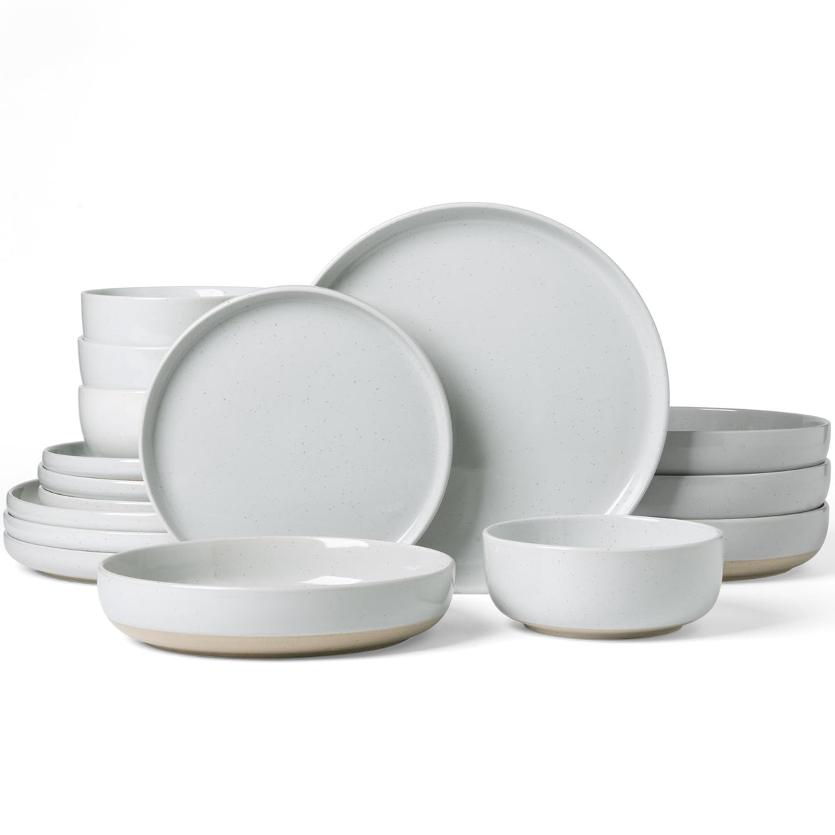 Famiware Milkyway 12-Piece Stoneware Dinnerware Set, White