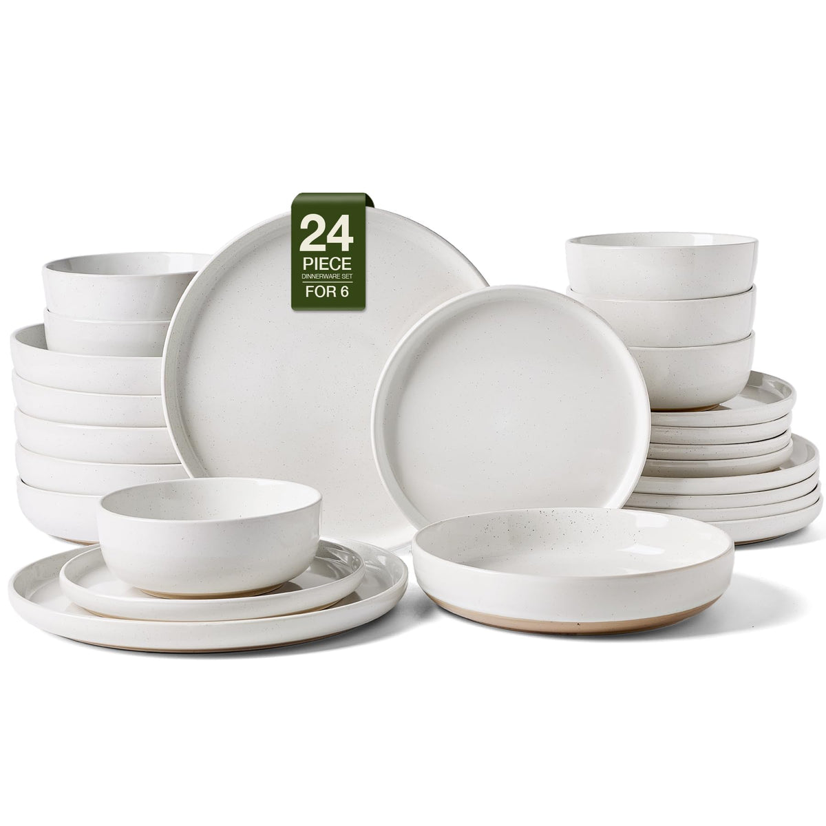 Famiware Milkyway 12-Piece Stoneware Dinnerware Set, White