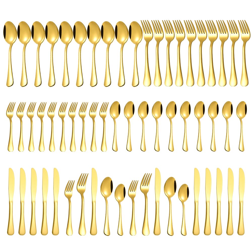 Compralo Silverware Set for 12, Stainless Steel 60 Piece Flatware Set