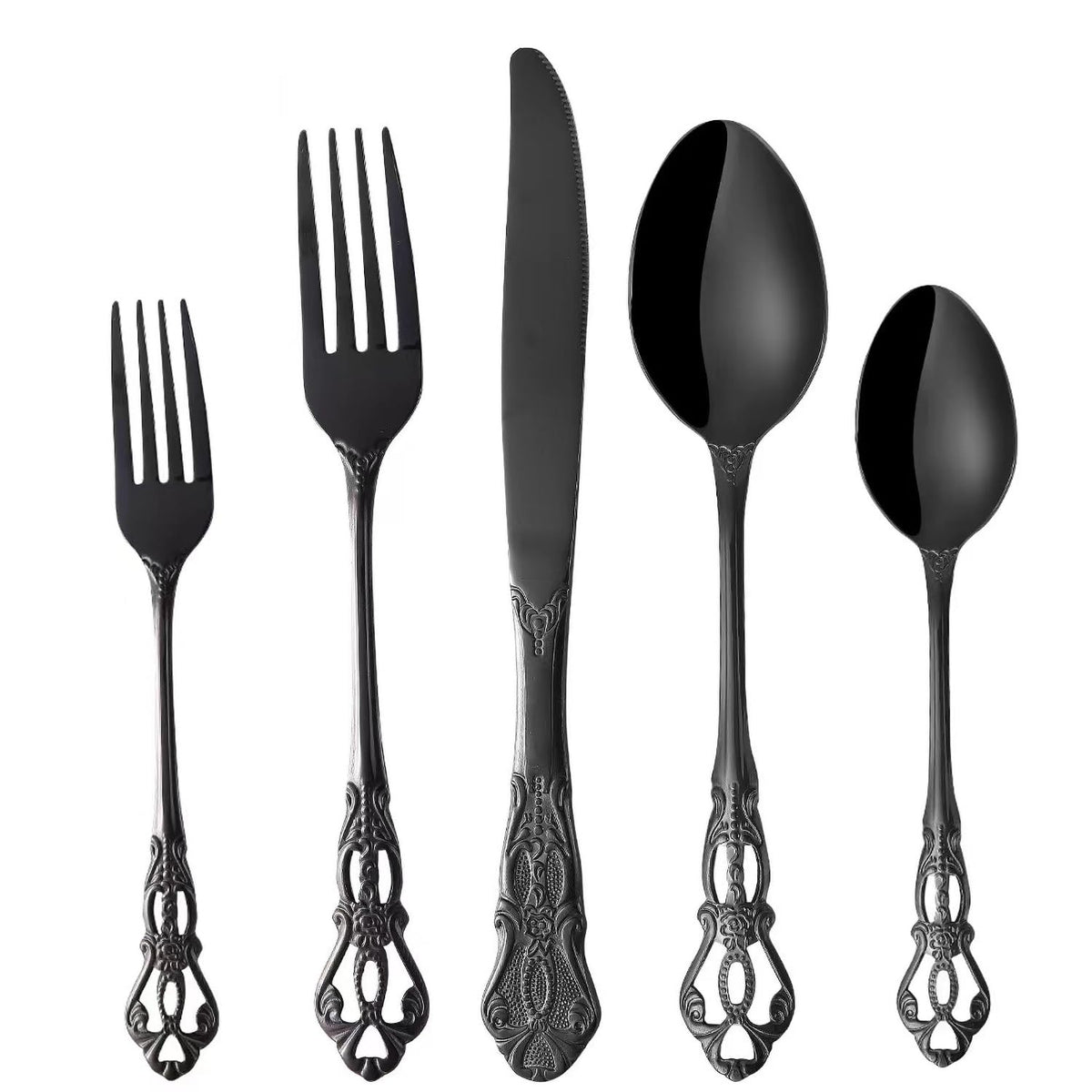 Retro Royal Gold Silverware Set With Gift Box For 8 Cutlery Set Utensils Stainless Steel Flatware 40 Pieces MIKIWAY Kitchen Tableware Set For Gifts Festive, Dishwasher Safe, Mirror Polishing