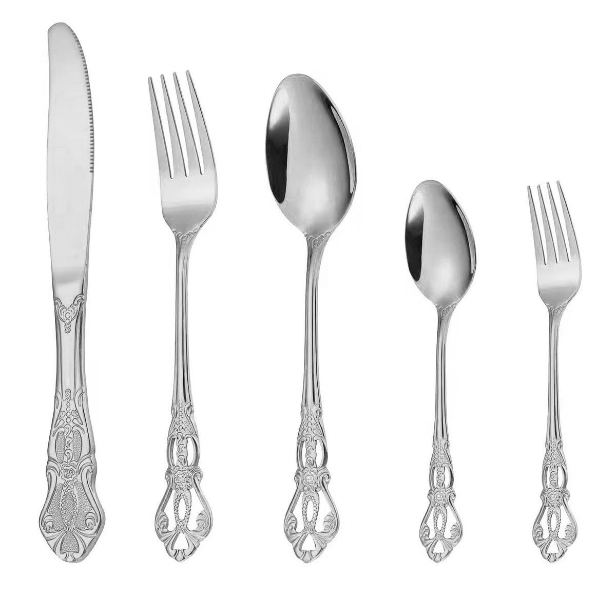 Retro Royal Gold Silverware Set With Gift Box For 8 Cutlery Set Utensils Stainless Steel Flatware 40 Pieces MIKIWAY Kitchen Tableware Set For Gifts Festive, Dishwasher Safe, Mirror Polishing