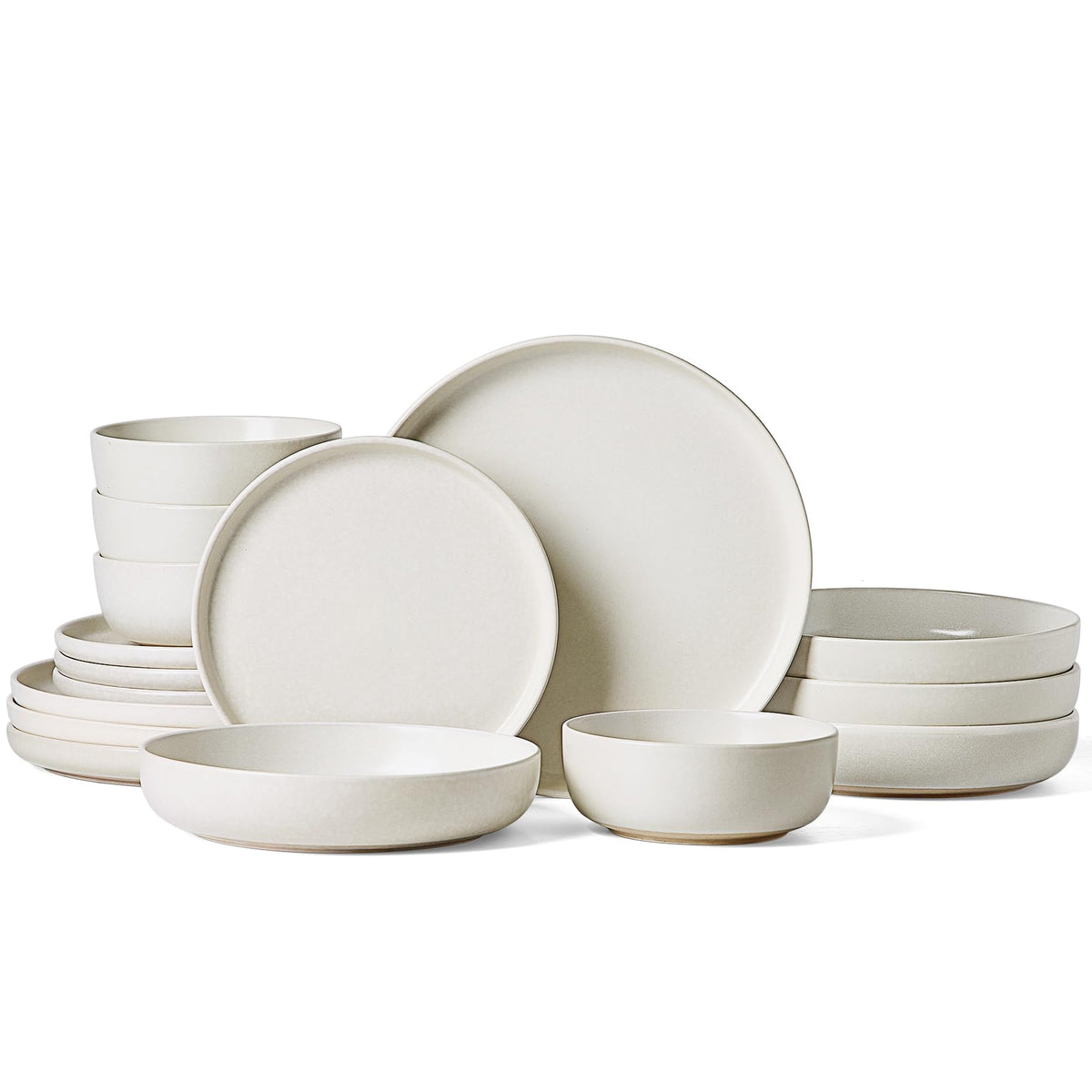Famiware Milkyway 12-Piece Stoneware Dinnerware Set, White