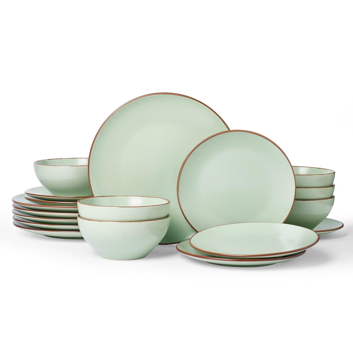 Famiware Venus Plates and Bowls Sets, 12pcs Stoneware Dinnerware Set for 4